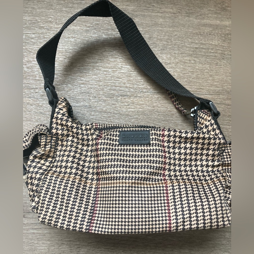 Vintage Lauren Ralph Lauren Black and Cream Houndstooth Fabric
